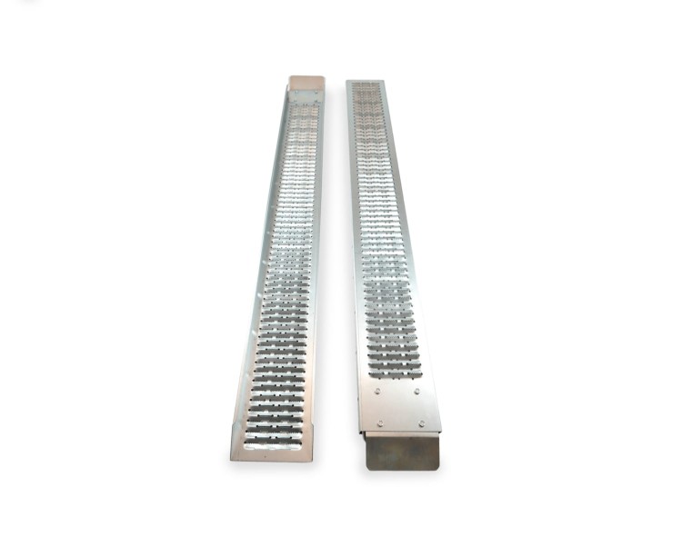 Komplet ramp stalowych 195 cm, srebrne, lekkie i wytrzymałe