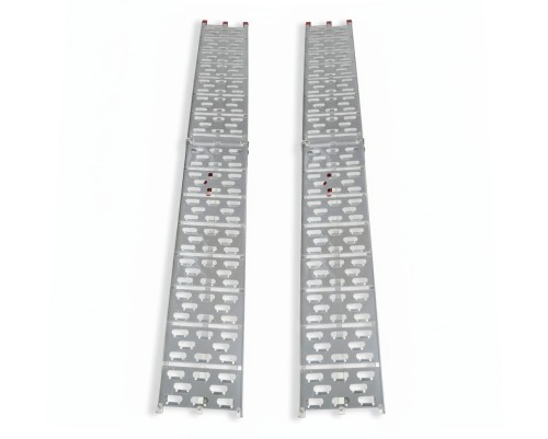 Zestaw dwóch ramp aluminiowych z perforacją i udźwigiem 340 kg na rampę
