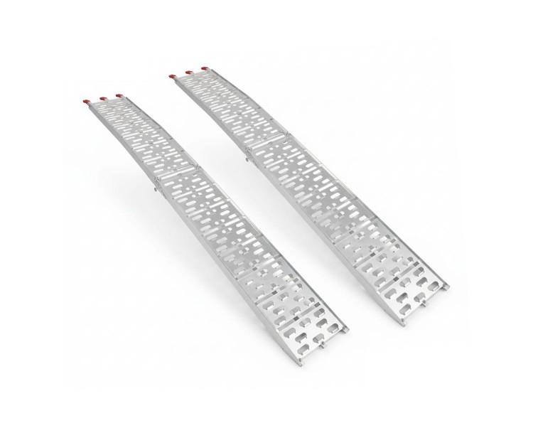 Aluminiowe rampy załadunkowe 228 cm składane, antypoślizgowe, do motocykli i quadów