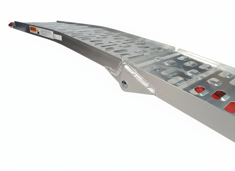 Składana rampa aluminiowa 228 cm z antypoślizgową powierzchnią i wysoką nośnością 340 kg